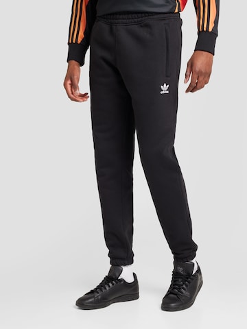 ADIDAS ORIGINALS Tapered Trousers 'Trefoil Essentials' in Black: front