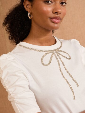 Maglietta di love & roses in bianco