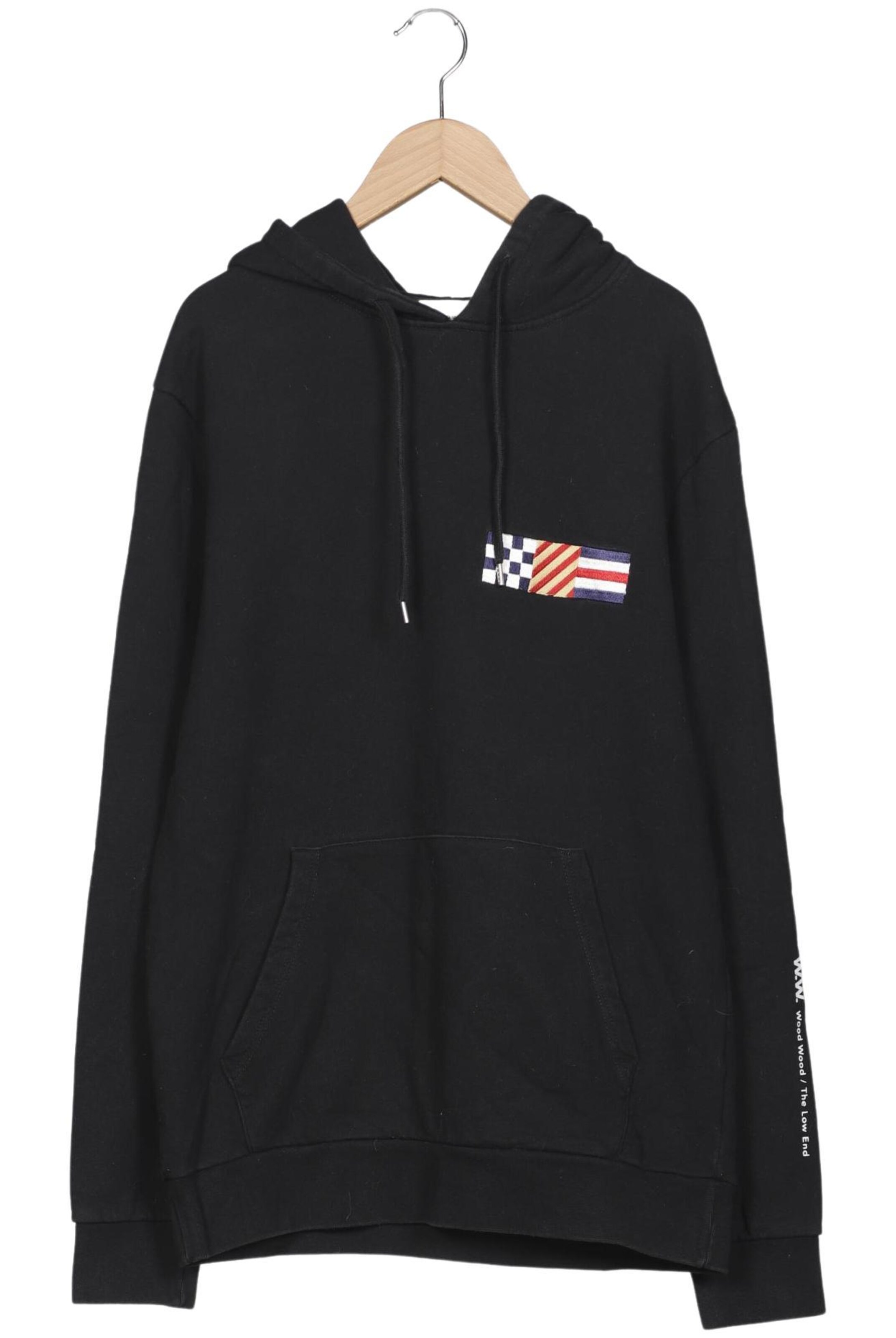 WOOD WOOD Sweatshirt & Zip-Up Hoodie in M in Black: front