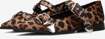 Ballerines à lanières 'Gulia' POSH by Poelman en marron : devant