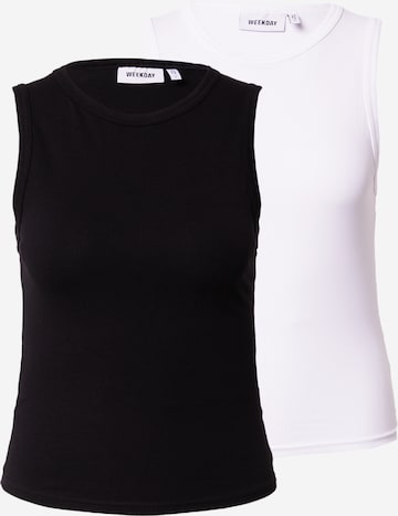 WEEKDAY Top in Black: front