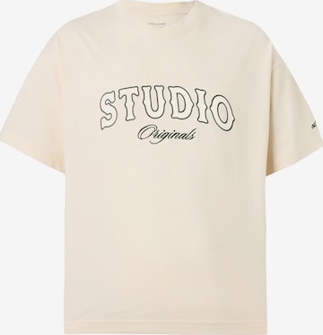 JACK & JONES Shirt 'JORUPSTATE' in Beige: voorkant
