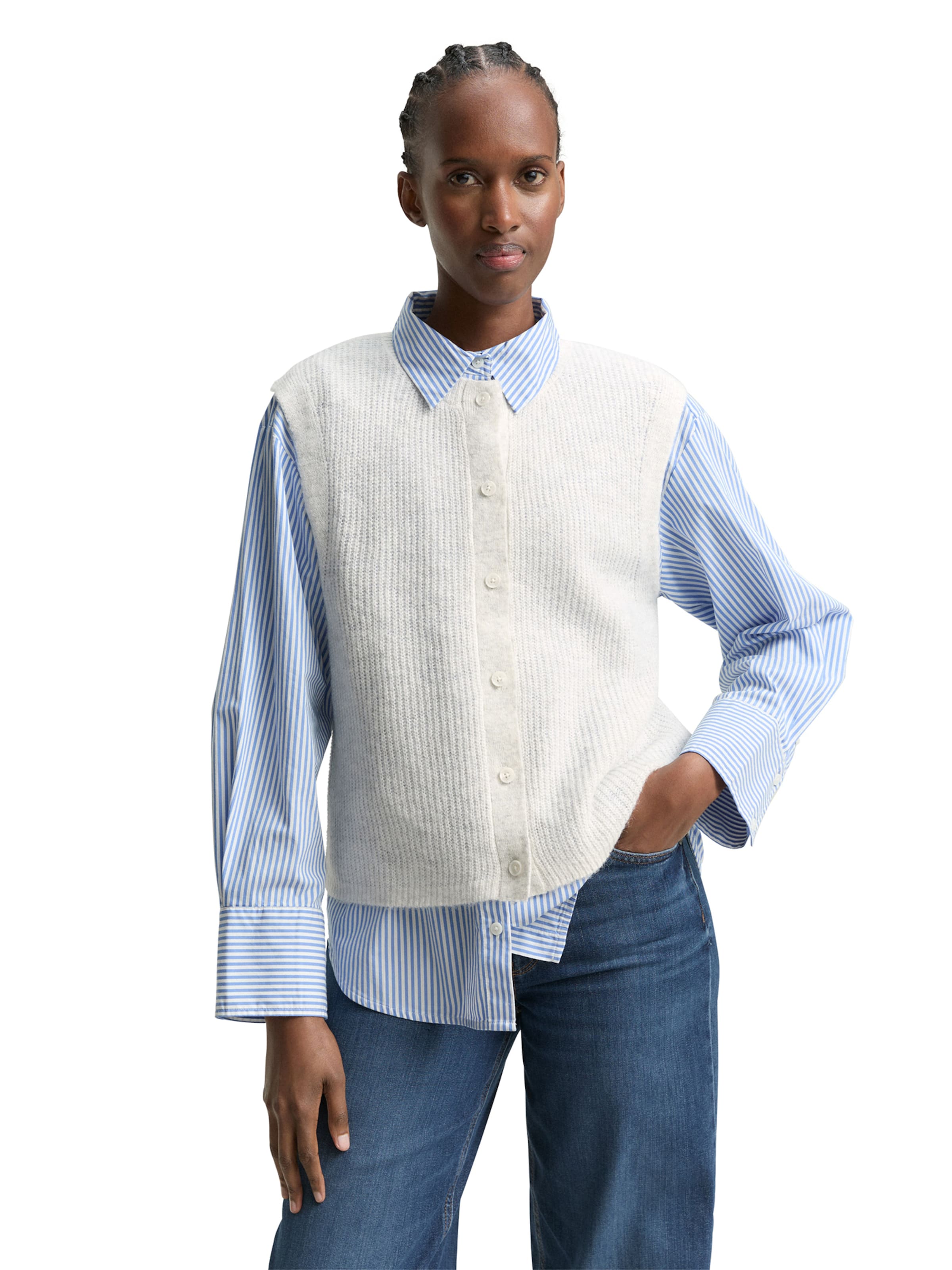 TOM TAILOR DENIM Vest i hvid: forside