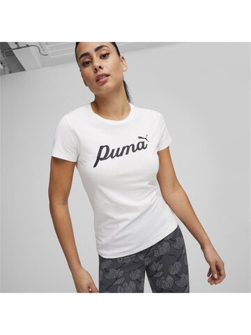 PUMA Shirt 'Ess+ Script'‌‌‌ in Weiß: Vorderseite