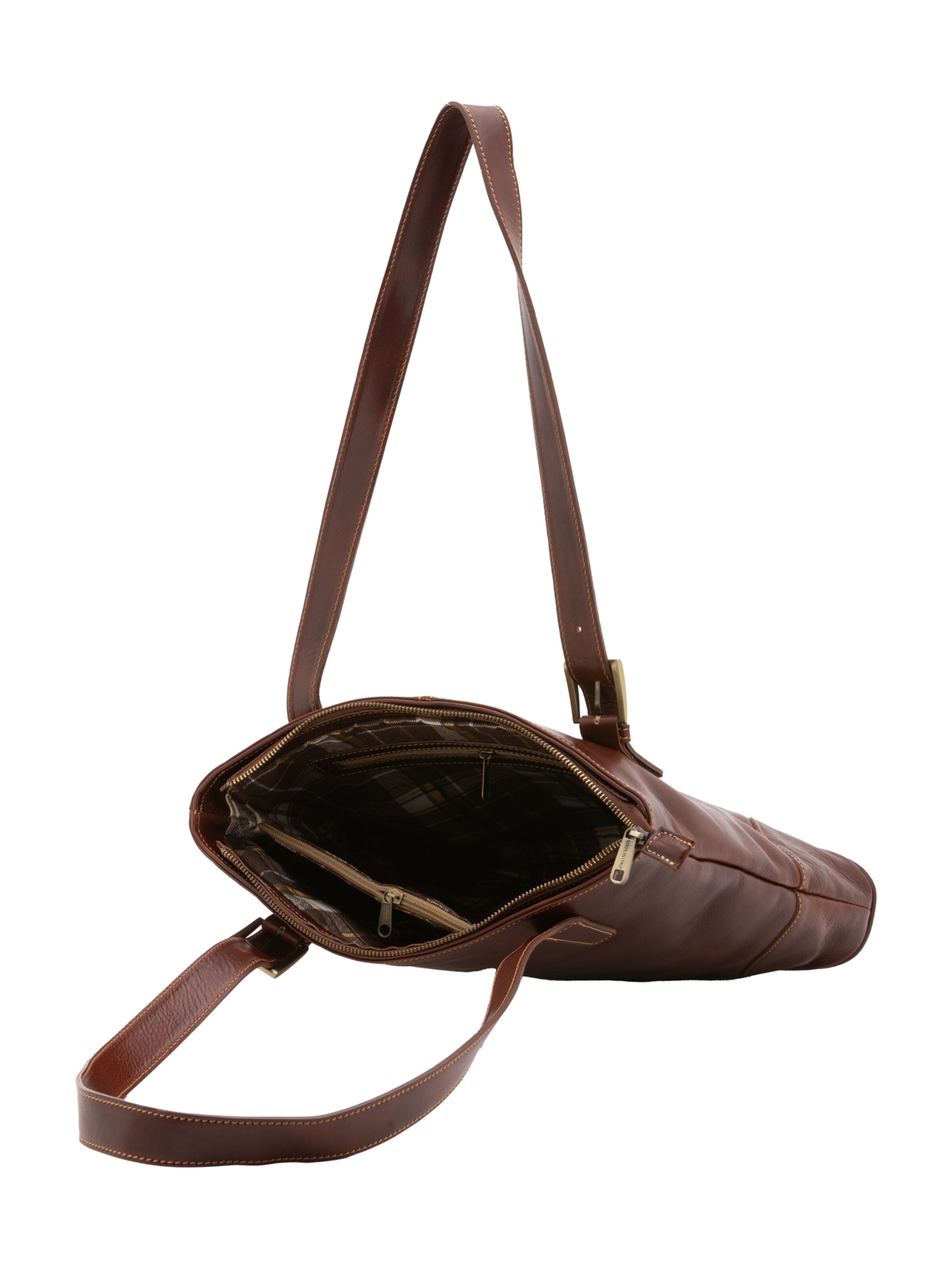Borsa a spalla 'Borsa a Spalla Donna Pelle Vacchetta - Chiusura Zip' di I Fratelli in marrone