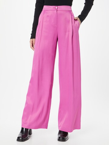 PATRIZIA PEPE Wide leg Pleated Pants in Pink: front