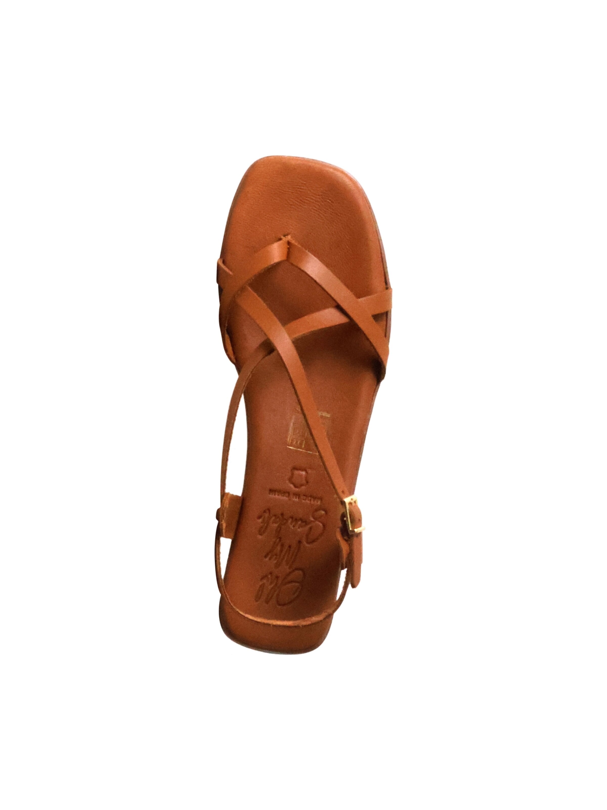 Oh my Sandals Sandały 'Flache Ledersandalen' w kolorze brązowy