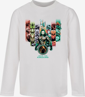 ABSOLUTE CULT Shirt 'Aquaman - Unite The Kingdoms ' in Wit: voorkant