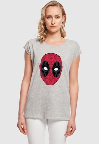 ABSOLUTE CULT T-Shirt 'Deadpool - Head Of Roses' in Grau: Vorderseite