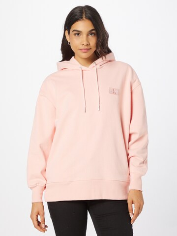 Calvin Klein Jeans Sweatshirt in Roze: voorkant