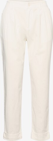 Marie Lund Loose fit Pleat-Front Pants in Beige: front