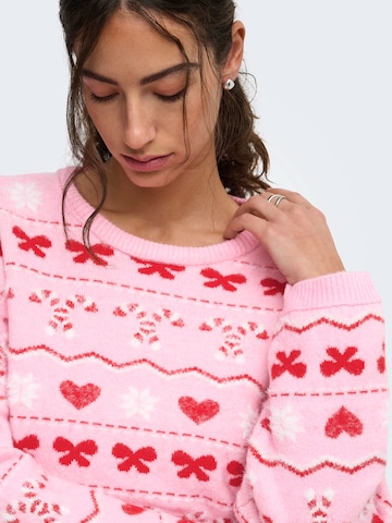 ONLY - Jersey 'ONLXMAS SNOWIE' en rosa