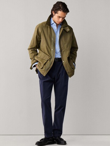 Tapered Pantaloni con pieghe di Hackett London in blu