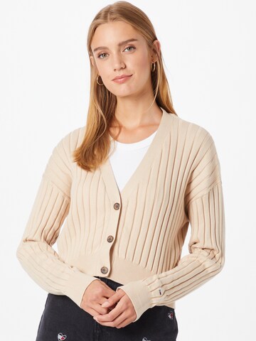 Cardigan Tommy Jeans en beige : devant