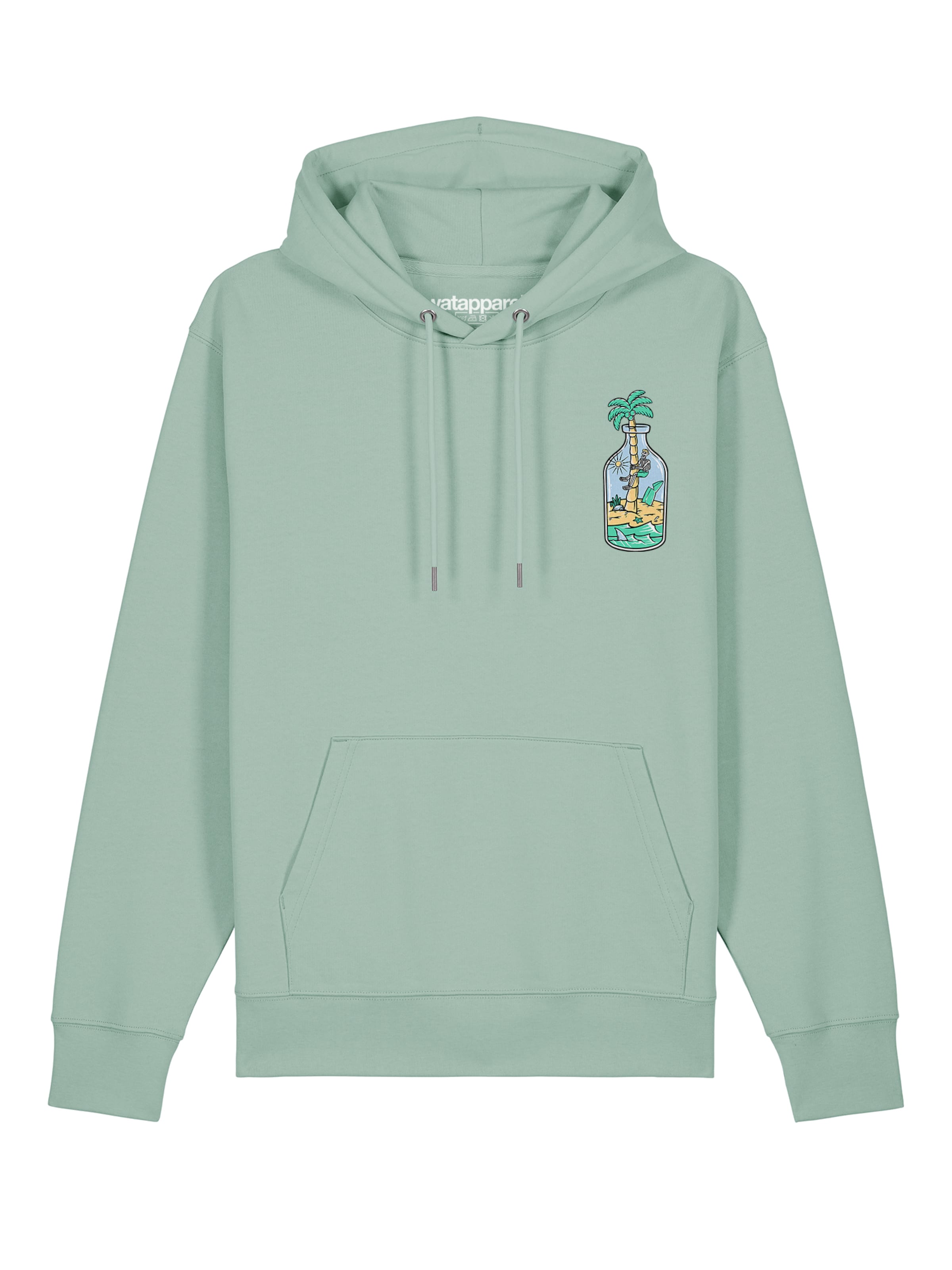 Watapparel Sweatshirt ' Holiday in a bottle ' in Green: front