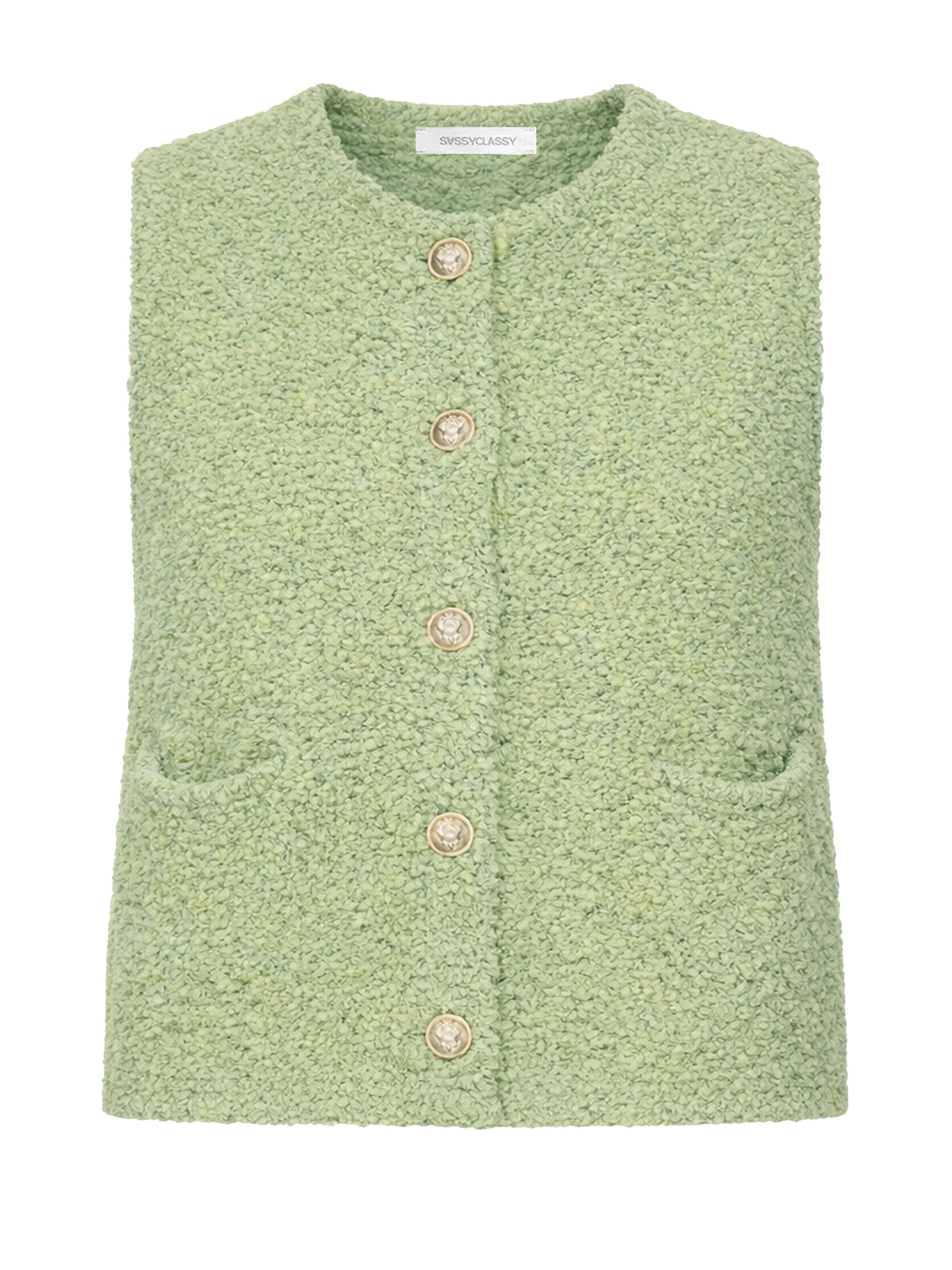 SASSYCLASSY Vest in Green: front