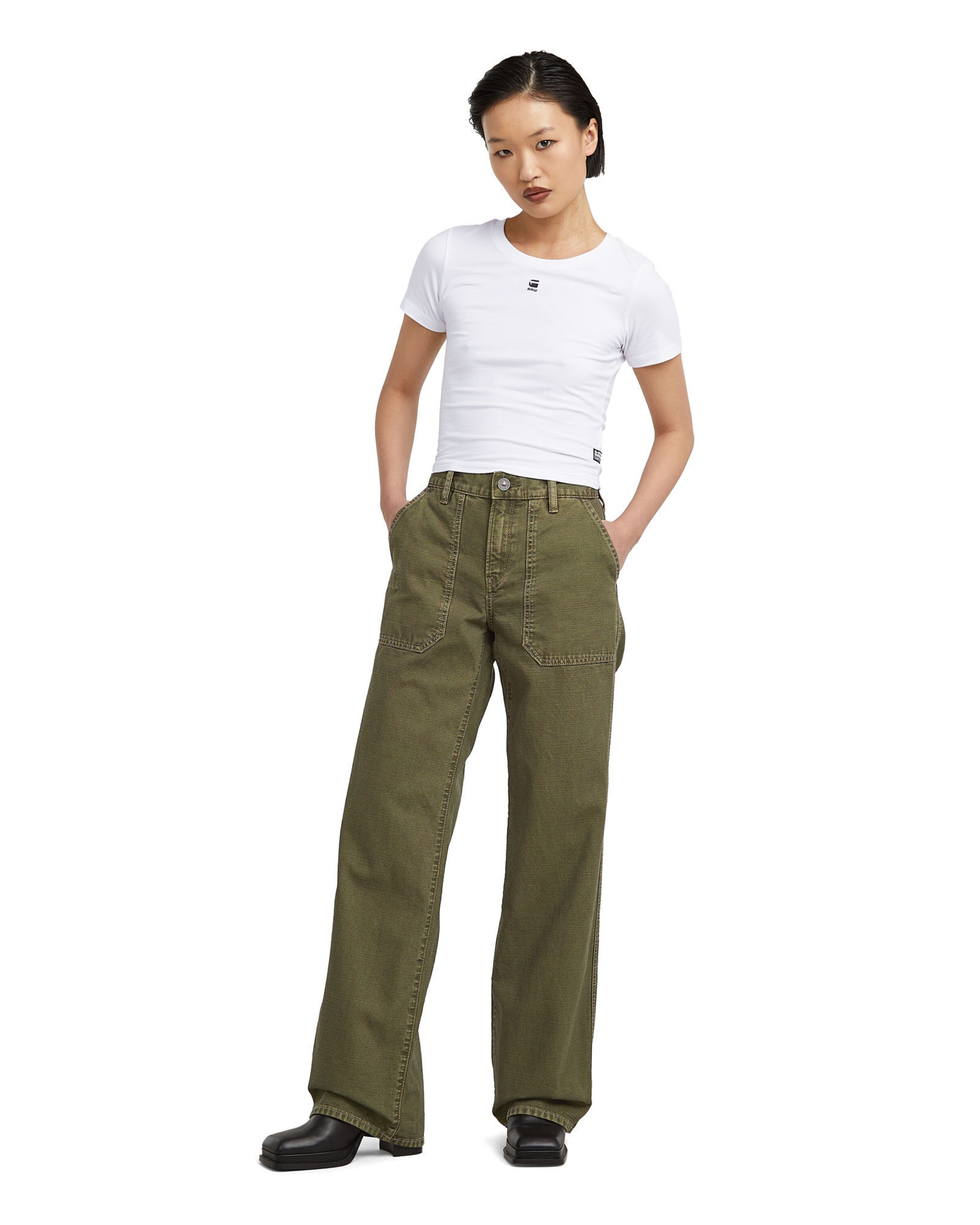 G-STAR Loosefit Jeans 'Judee Carpenter Loose Jeans' in Groen