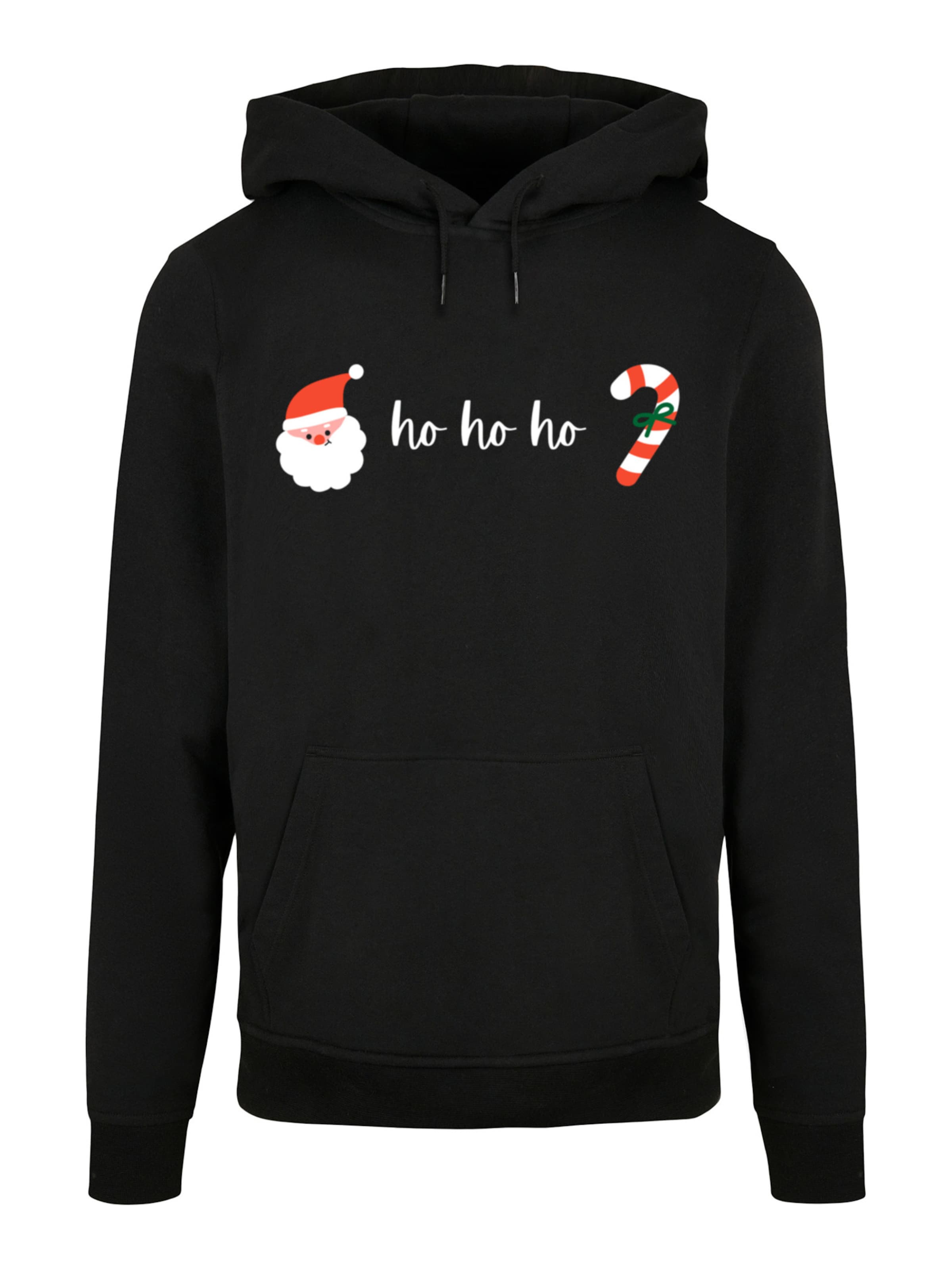 F4NT4STIC Sweatshirt 'Ho Ho Ho Weihnachten' in Black: front