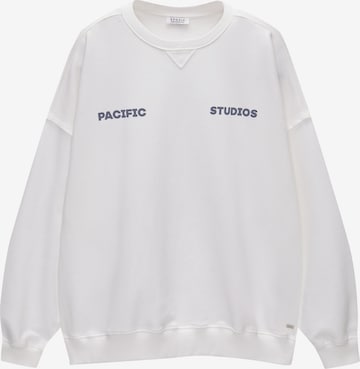 Pull&Bear Sweatshirt i hvid: forside