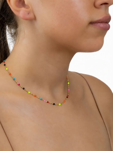 Fräulein Wunder Ketting 'Dots Edelstahl Gold' in Gemengde kleuren