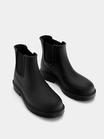 Pull&Bear Rubber boot in Black