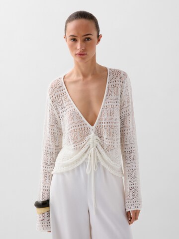 Scalpers Front Pointelle Jumper ' ' in Beige