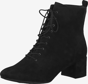 TAMARIS Lace-Up Ankle Boots in Black: front