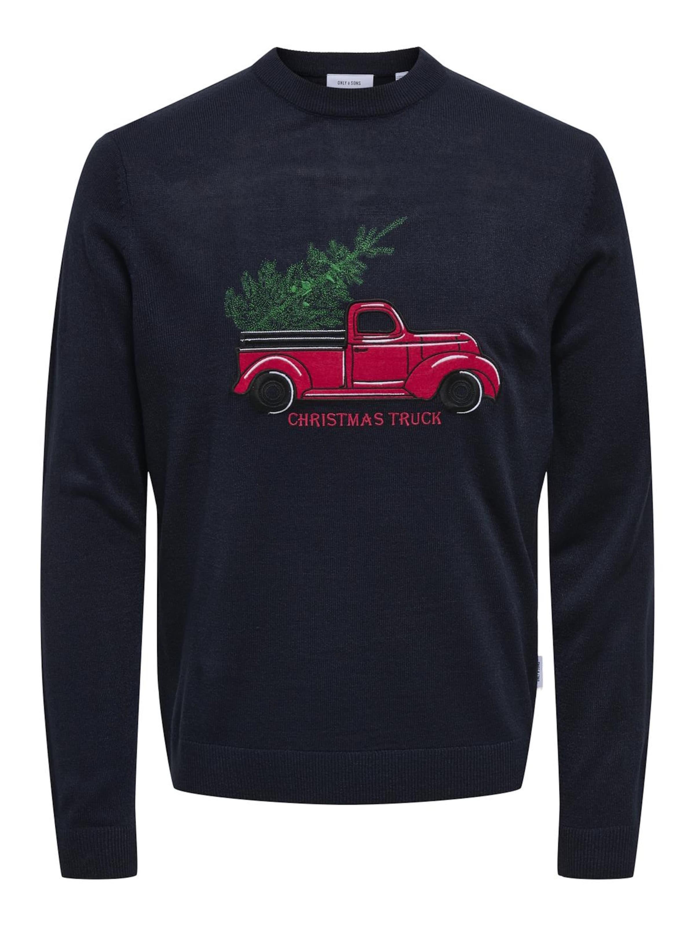 Only & Sons Pullover 'XMax Reg 5 Application' in Blau: Vorderseite