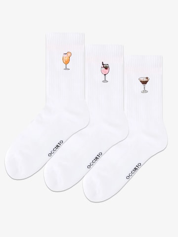 Occulto Athletic Socks 'Robin' in White