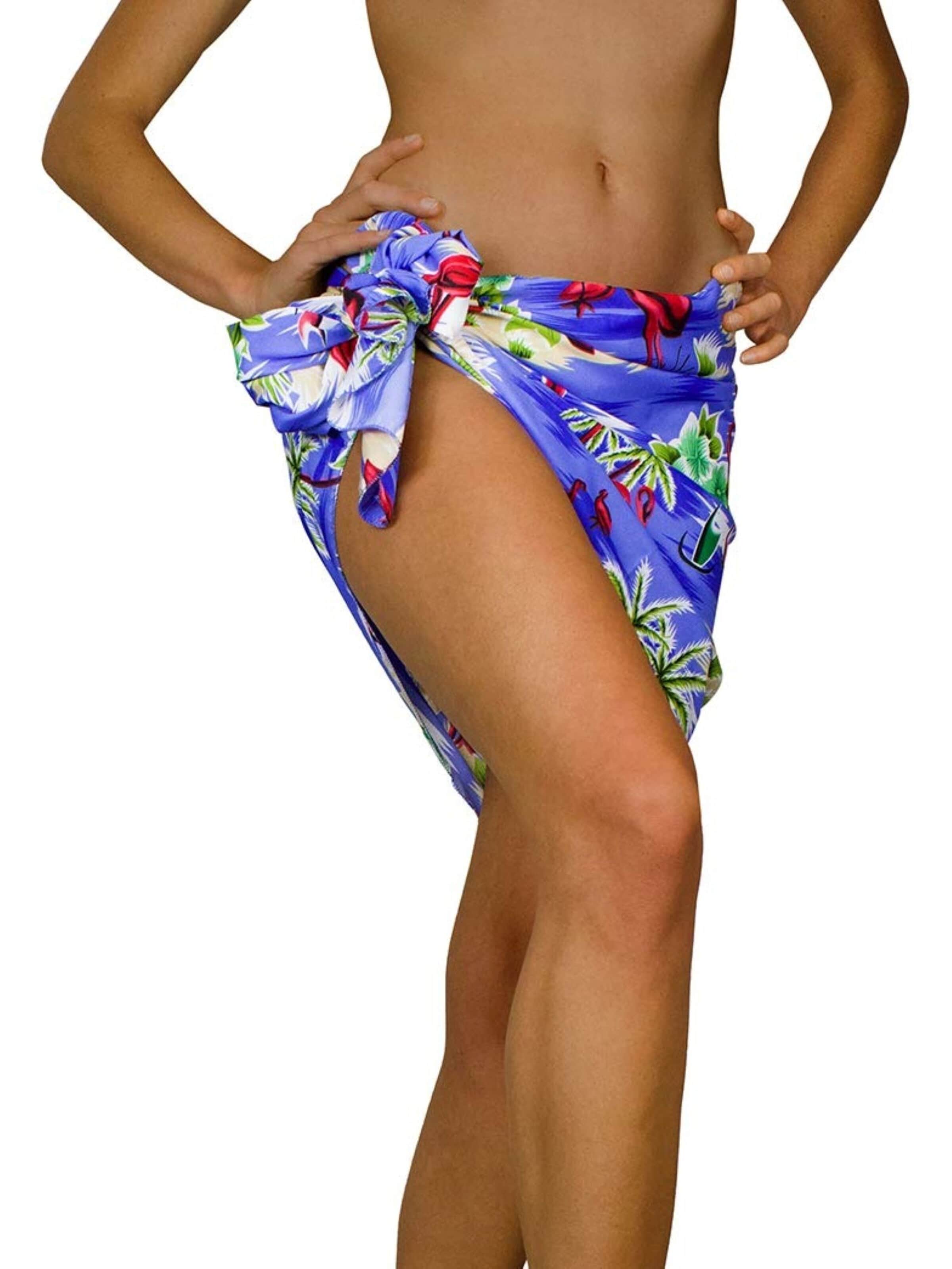 King Kameha Wrap 'Flamingos' in Blue