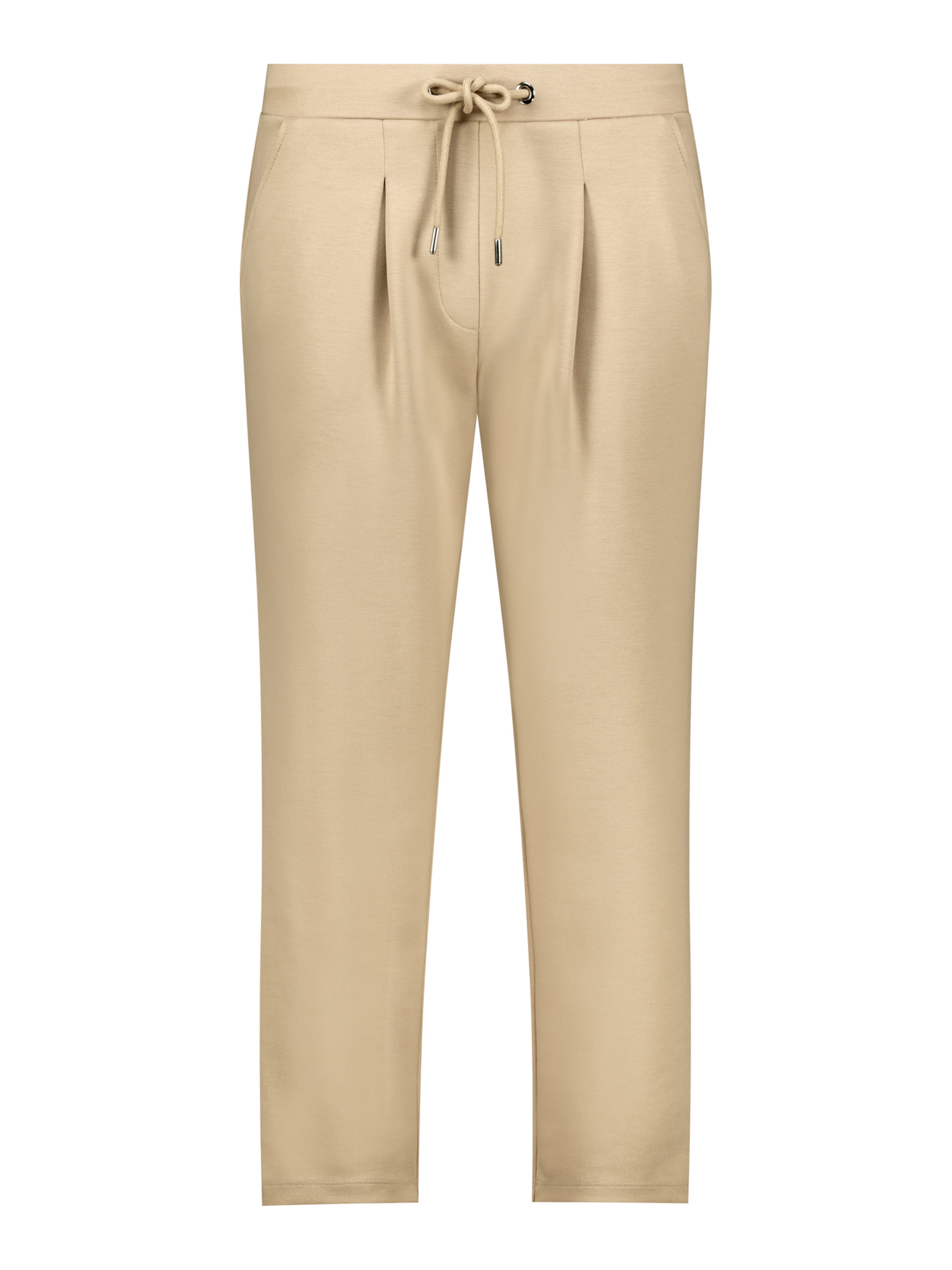 monari Regular Pleat-Front Pants in Beige: front