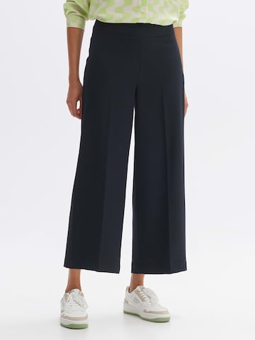 OPUS Wide leg Trousers with creases 'Misha' in Blue: front