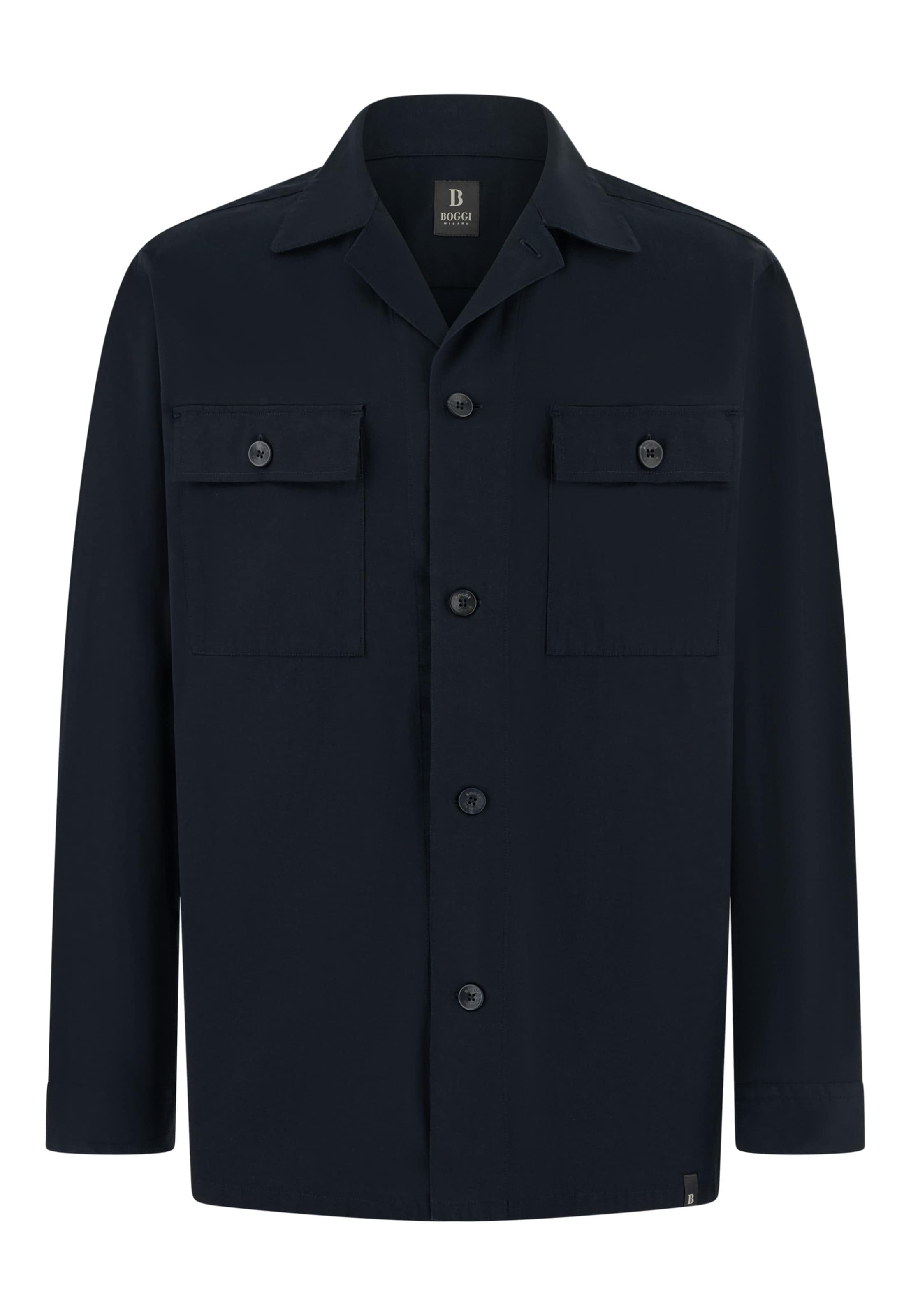 Boggi Milano Regular Fit Hemd in Blau: Vorderseite