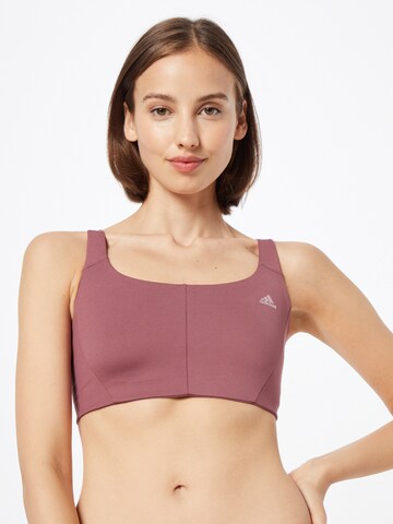 ADIDAS SPORTSWEAR Bralette Sports Bra 'Coreflow Medium-Support' in Brown: front