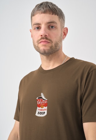 Cleptomanicx Shirt 'Hamburg Soup' in Bruin