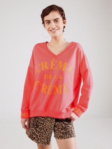 Sweat-shirt 'Creme de la Creme' miss goodlife en rose : devant