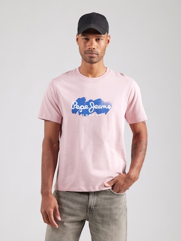 Pepe Jeans Футболка 'Milton' в Ярко-розовый: спереди