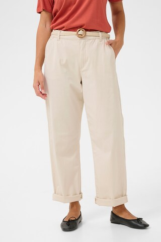 Cream Regular Trousers 'Lorraine' in Beige: front