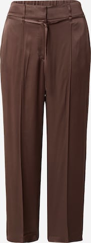 s.Oliver BLACK LABEL Wide leg Pleat-Front Pants in Brown: front