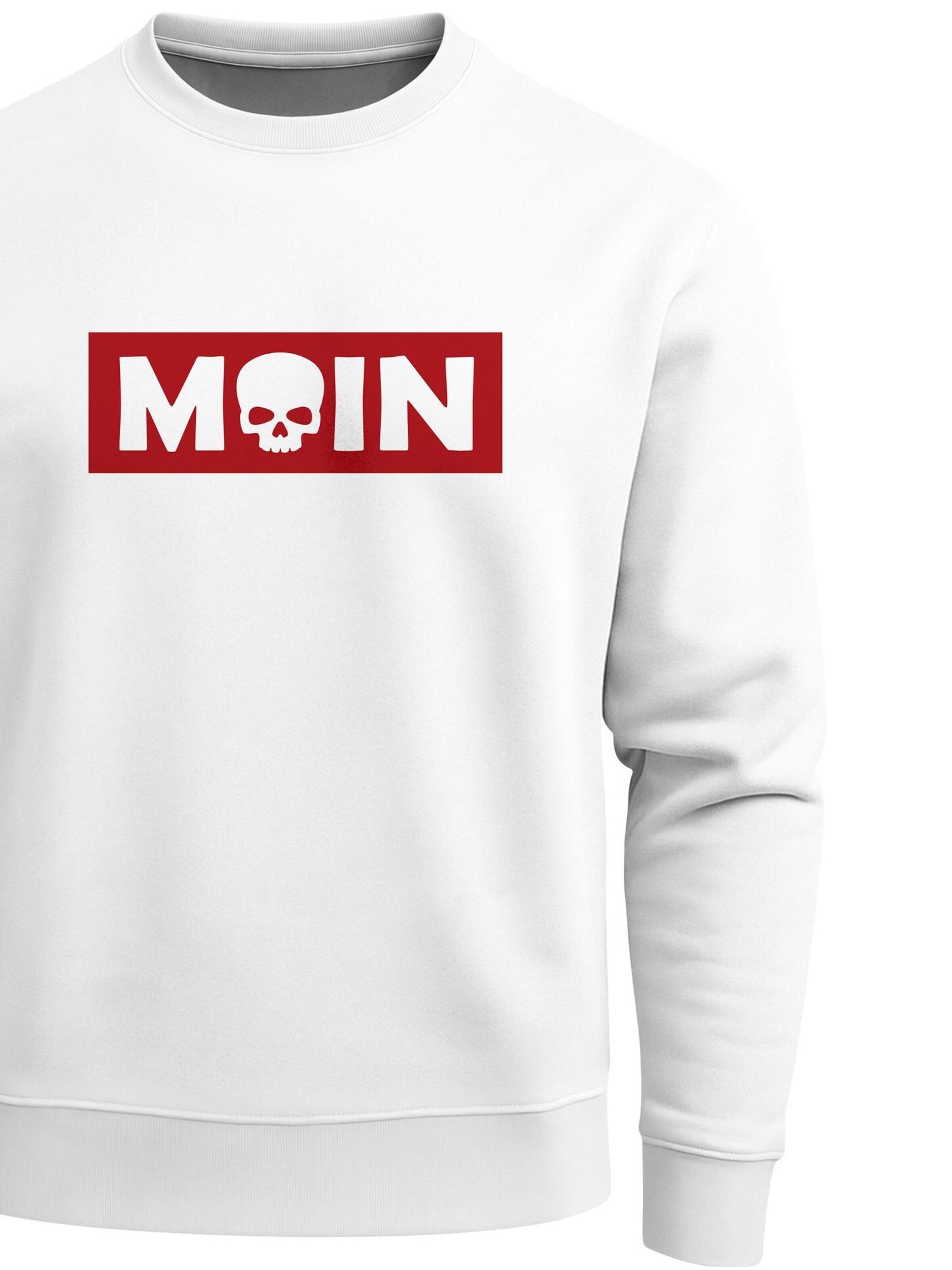 Neverless Sweatshirt 'Moin Skull' in White