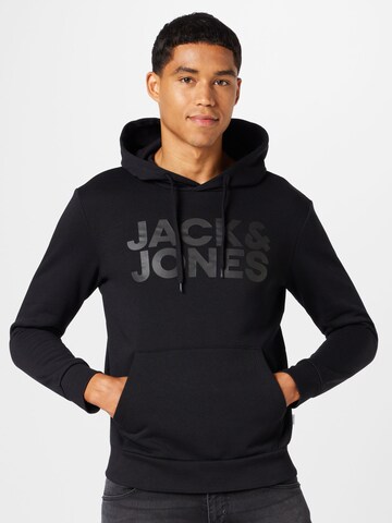 JACK & JONESSweater majica - crna boja: prednji dio