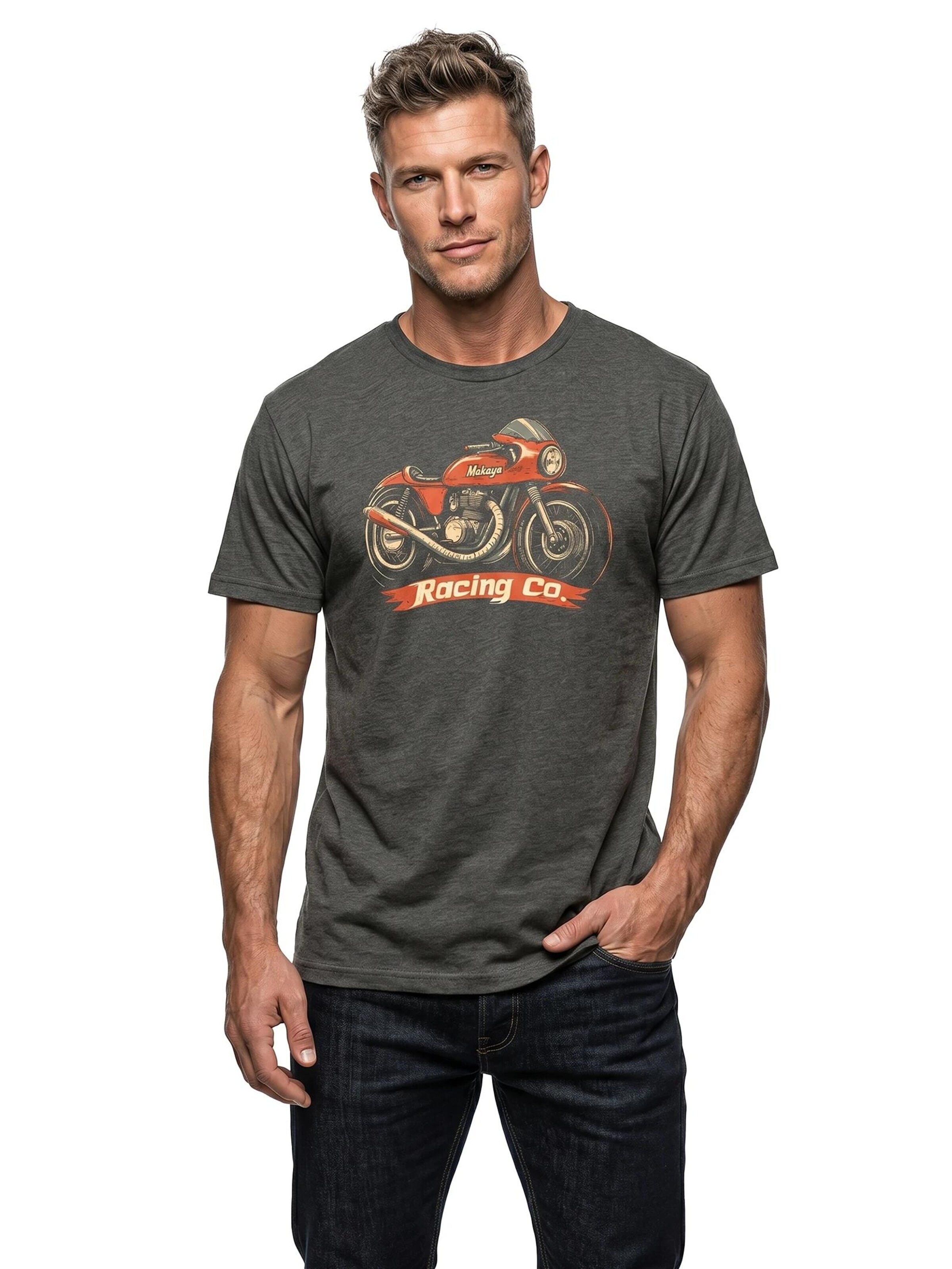 MAKAYA Shirt 'Racing Co' in Grey