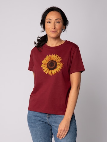 Watapparel Shirt 'Sonnenblume' in Red: front