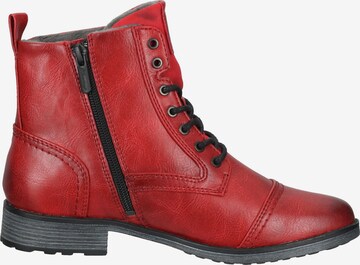 MUSTANG Lace-Up Ankle Boots in Red