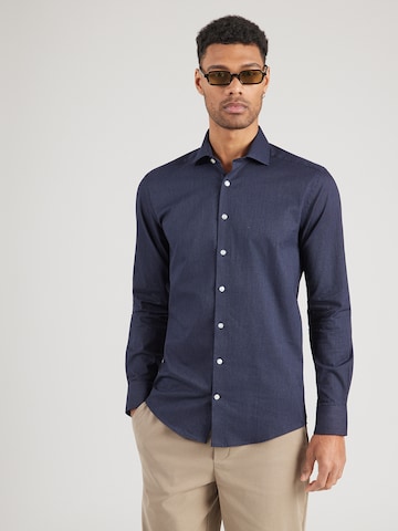 Bruun & Stengade Slim fit Πουκάμισο 'Hansen' σε μπλε: μπροστά