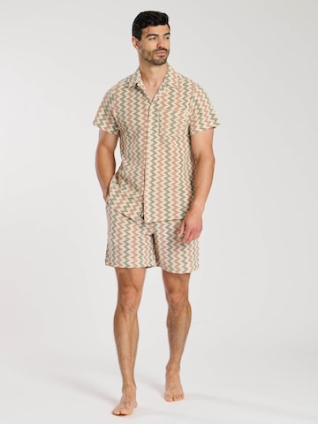 South Beach Comfort fit Overhemd in Beige: voorkant