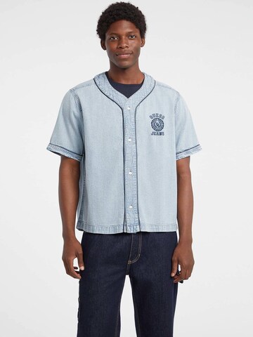 GUESS Comfort Fit Hemd in Blau: Vorderseite