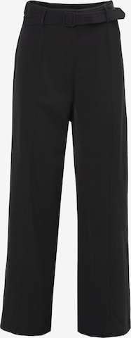 Influencer Wide Leg Housut värissä musta: etupuoli