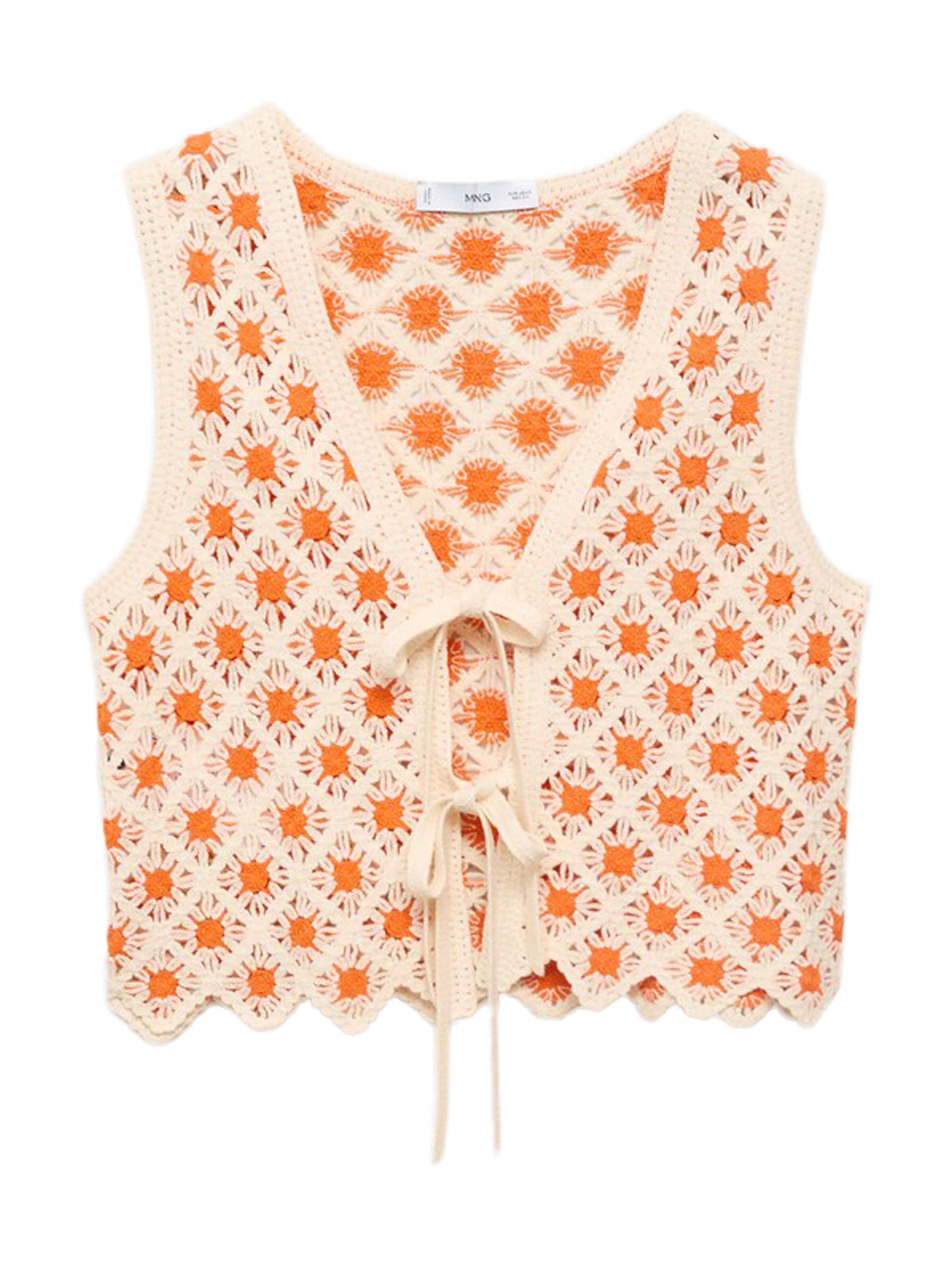 MANGO Broderad topp 'CAMERON' i orange: framsida