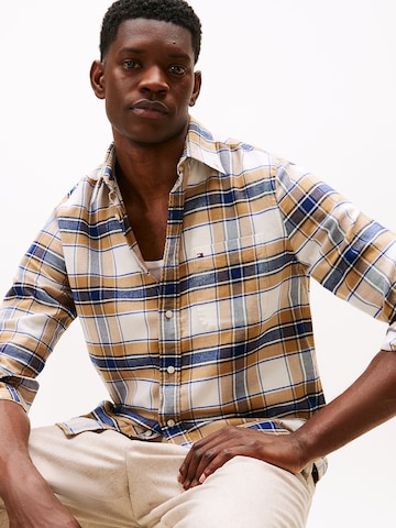 TOMMY HILFIGER Regular Fit Hemd 'Tartan' in Braun